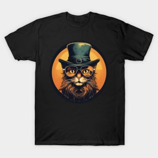 High Society Retro Cat in Glasses and Top Hat T-Shirt